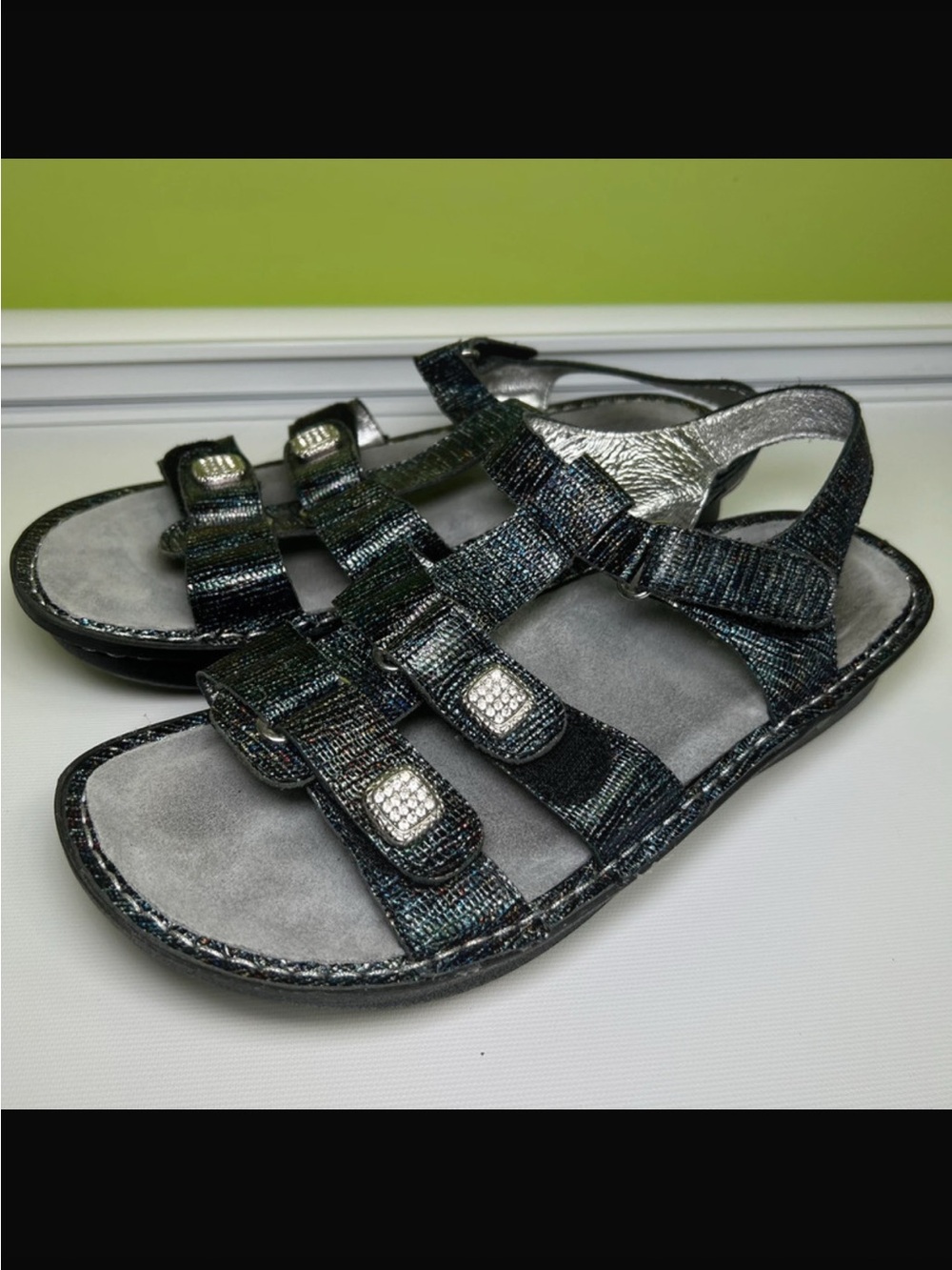 Alegria Metallic Multi-Color Strappy Comfort Sandals